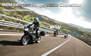 FreedConn T-COM SC 5.0 Motorcycle Bluetooth Headset <strong>Intercom</strong> <strong>2</strong> Riders 800M Music Share Black - Product Image 5