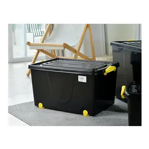 ZNST014 Caixa móvel de plástico dobrável empilhável para serviços pesados de higiene de tamanho grande