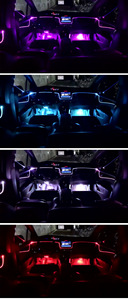 แถบแสง LED RGB รอบรถยนต์,โคมไฟสร้างบรรยากาศ8สีควบคุมผ่านแอปสำหรับตกแต่งภายในรถยนต์เลือกเพลงได้เองสายไฟเบอร์ออปติก8ม. - Product Image 6