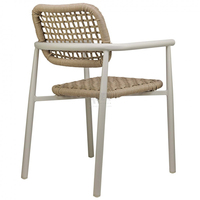 Fauteuil de jardin en aluminium au design nordique, chaise en métal tressé empilable pour restaurant, chaise d'extérieur