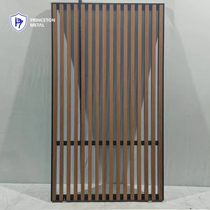 Pantalla de listón deslizante con aspecto de madera de aluminio sin soldadura de <span class=keywords><strong>Princeton</strong></span> - Product Image 1