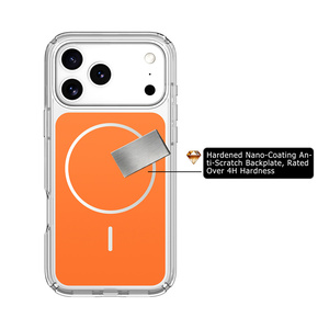 Custodia Protettiva Rigida in PC per iPhone 17 Pro Max, Cover Magnetica Antiurto Trasparente Arancione <span class=keywords><strong>Presidio</strong></span> per iPhone 17 - Product Image 4