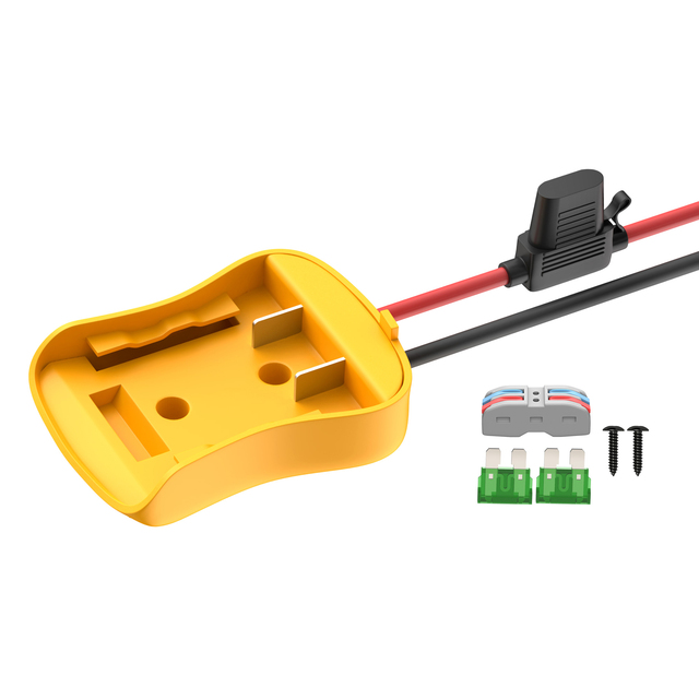 DIY 12AWG Wire Power Adapter for 20V De Walt Lithium Battery Adapter Connector Converter Kit With Blade Fuse Holder 30A