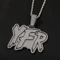 Pendentif personnalisé YFR avec lettres en zircon 3D 5A, style hip-hop, chaîne à maillons pour hommes, fabriqué sur mesure