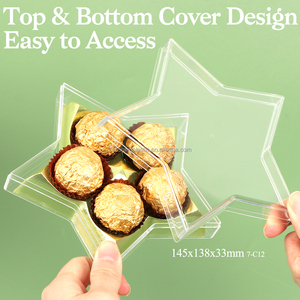 SUNSHING Vente en gros de boîtes cadeaux en forme d'étoile, contenants à chocolat personnalisés, boîtes de rangement en plastique pour bonbons, emballages transparents pour mini-sucreries - Product Image 4
