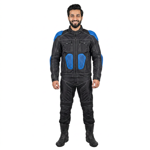 Chaqueta de Motociclista para Hombre de Lona Impermeable y Cortavientos de la Mejor Calidad, Diseño Vintage con Capucha y Protección de Silicona - Product Image 1