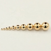 Perles d'espacement GP US rondes et lisses en or rempli 14 carats pour chaînes de bijoux permanents, apprêts et outils de bricolage, vente en gros d'usine