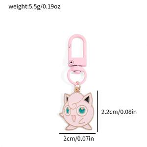 Q Y <b>Anime</b> Style Metal <b>Keychain</b> Pendant Set with Enamel Character Charms and Colorful Clips for Backpack Decoration - Product Image 2