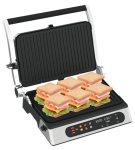 Gril électrique sans fumée pour barbecue, <span class=keywords><strong>appareil</strong></span> de cuisson domestique détachable, 2200W, 4/6 tranches, gaufrier - Product Image 1