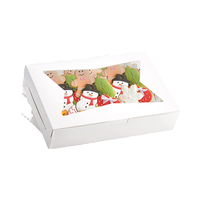 Boîtes de papier de boulangerie couleur personnalisée écologique facile à assembler fenêtre transparente pâtisserie Desserts Cookie Treat Cupcakes boîtes