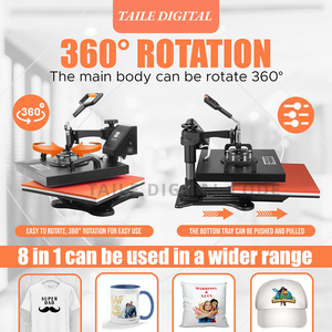厂家热卖组合热压机马克杯t恤印花机t恤升华机8合1热转印 - Product Image 5