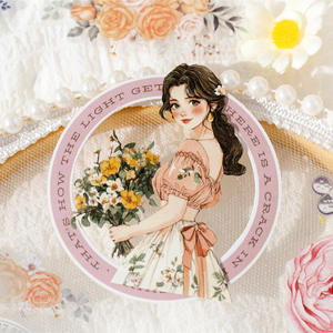 Paquete de pegatinas manuales DIY de 25 uds., Serie de rosas, flor de personaje para decoraciones navideñas - Product Image 3