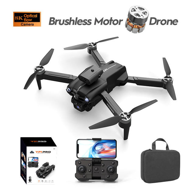 YP1 Pro Drone HD Intelligent Obstacle Avoidance 10 Minutes Fly Big Battery 3D Aerial Dual Camera Brushless Motor Drone