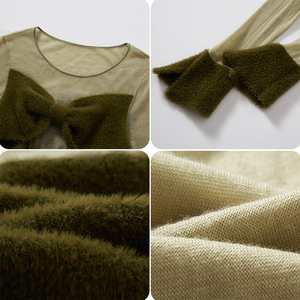 Wholesale Women's Slim Knitted <b>Jumper</b> Breathable Sweet Style Tight Fit Crew Neck Knitwear Mohair Sweaters - Product Image 5