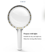 Handheld Illuminated Lighted Magnifying Glass with 20Leds, 3 Light Modes & Rechargeable USB Magnifier Seniors