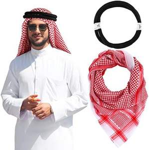 Keffiyeh arabe pour hommes adultes, shemagh, yashmagh, écharpe arabe, couvre-chef pour hommes, arabe - Product Image 6