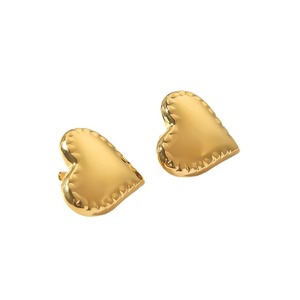 Pendientes de acero inoxidable en forma de corazón, minimalistas, dorados y plateados, para uso diario, para mujer - Product Image 5