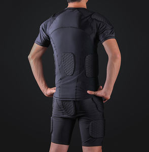 Ensemble de protection logo personnalisé EVA football américain <span class=keywords><strong>NFL</strong></span>, t-<span class=keywords><strong>shirt</strong></span> et short de protection de compression rembourré - Product Image 3