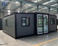 Maison mobile préfabriquée étanche et bien isolée de 20 ou 40 pieds, avec 2, 3 ou 4 chambres, extensible, type conteneur, et véranda sur 3 côtés