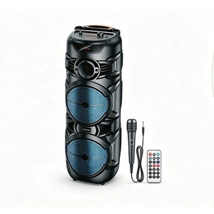 Altavoz Bluetooth con Luz LED de Malla Azul, 20W, Doble Woofer de 8 Pulgadas, 60 Imanes, para Interiores y Exteriores, con Control Remoto, <span class=keywords><strong>Radio</strong></span> FM, AUX, <span class=keywords><strong>REC</strong></span> - Product Image 2