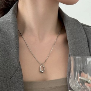 Titanium Steel Teardrop Minimalist Necklace For Women Elegant Clavicle Chain Versatile Jewelry Gift - Product Image 1