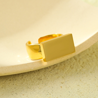 Frauen Chunky Open PVD vergoldet wasserdicht trüben Proof hypo allergen personal isierte benutzer definierte Edelstahl Blank Name Ring