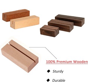 Porte-cartes de visite en bois, support de numéros de table, porte-noms, support de panneau de mariage, présentoirs de rangement, base en bois de hêtre - Product Image 6