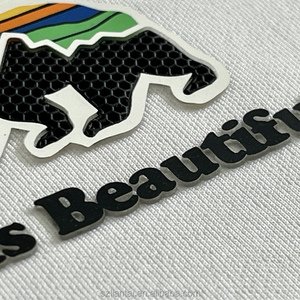 Tùy chỉnh 3D dập nổi cao su Silicone truyền nhiệt vá logo cho T-Shirts thời trang trang phục caps-gấp Kích thước - Product Image 5