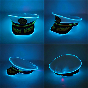 Gorro de Marinero Blanco con Luces LED Brillantes para Adultos, Ideal para Halloween, Cosplay, Decoración de DJ, Fiestas, Capitán de Yate - Product Image 3