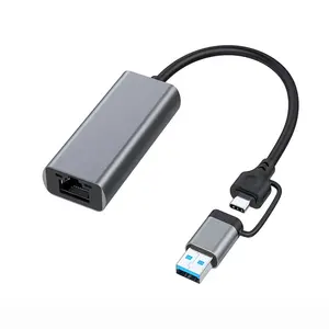 Bộ Chuyển Đổi Gigabit Ethernet Nhôm 2 Trong 1 USB 3.0 /USB C 10/100 / 1000 Mbps Cho MacBook, Mac Pro/Mini, iMac, XPS, Surface