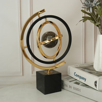 Moderne luxe maison bureau monde Globe bureau pièces d'exposition Antique marbre Base fer modèle décor à la maison accessoires cadeau