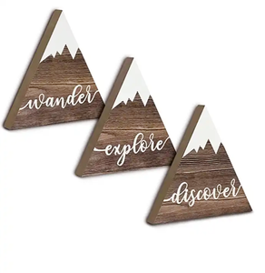 Insegna in <span class=keywords><strong>Legno</strong></span> Personalizzata 'Wander Explore Discover', Decorazione da Tavolo per Avventure nel <span class=keywords><strong>Bosco</strong></span>, Arredamento per Casa <span class=keywords><strong>di</strong></span> Montagna - Product Image 1
