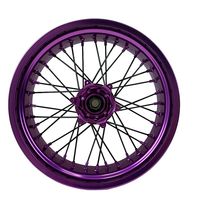 Roues Supermotard en alliage d'aluminium violet 17x3.5 17x4.25 125/250/450/530cc EXC SX SXF XC avec moyeux CNC usinés pour conversion de course Motard