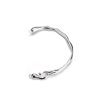 Qunlvsheng S925 Sterling <b>Silver</b> Curved Tube Half Bangle Baroque Style DIY Jewelry Accessory - Product Image 1