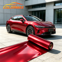 changement de couleur premium rouge satin chrome mat métallique vinyle rouleau forme voiture emballage film ferrari rouge