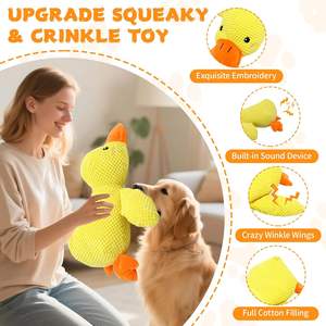 Nuovi arrivi giallo anatra Indoor poliestere PP cotone di lusso Pet <span class=keywords><strong>Dog</strong></span> movimento interattivo Chew cigolante giocattoli - Product Image 4