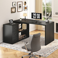 Fábrica de Muebles Personalizados Toptrue, Escritorio de Computadora en Forma de L con Acabado Blanco, con Estantería, Cajones y Almacenamiento, Venta al Por Mayor