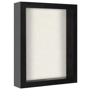 Shadow Box Frame Us Photo Frame 2020 New Fashion Custom Black Wood Deep 8x10 Shadow Box Photo Frame With Soft Linen Back