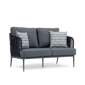 Modern Outdoor Garden <b>Sofa</b> Daybed Set Cushioned Seats Metal Frame UV-Resistant PE <b>Rattan</b> Side Panels Non-Waterproof Cushions - Product Image 1