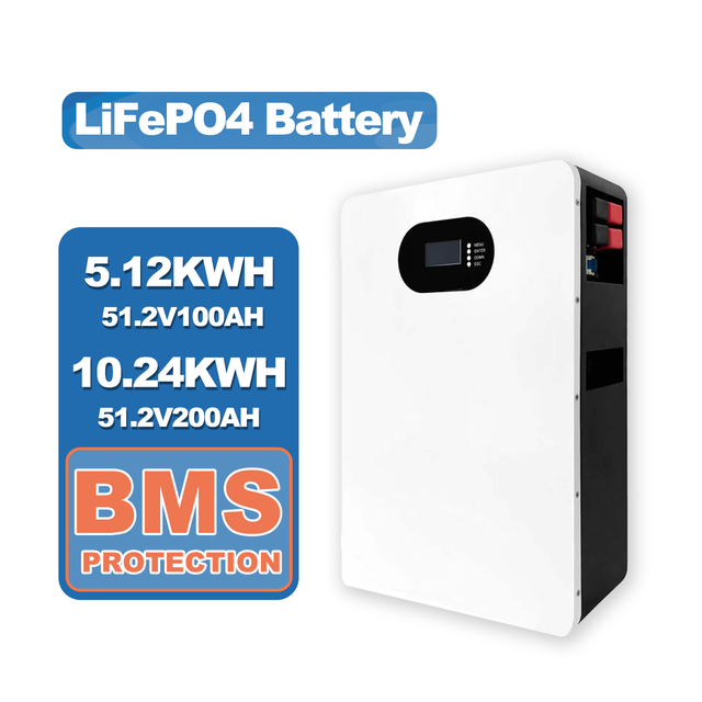 51.2v 200ah 10.24kwh Residential Wall Mount Solar Battery High Density Lithium Power Bank Off-grid Hybrid Solar Backup