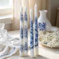 Bougie artisanale en cire de soja de style porcelaine bleue et blanche, forme irrégulière, pour la décoration de la maison, accessoires photo et cadeaux