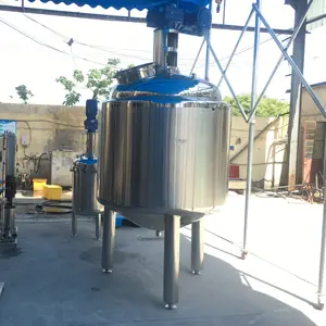 Máquina mezcladora de agitador químico eléctrico de calor con camisa de acero inoxidable 100l 500l con tanques de mezcla de líquidos para leche