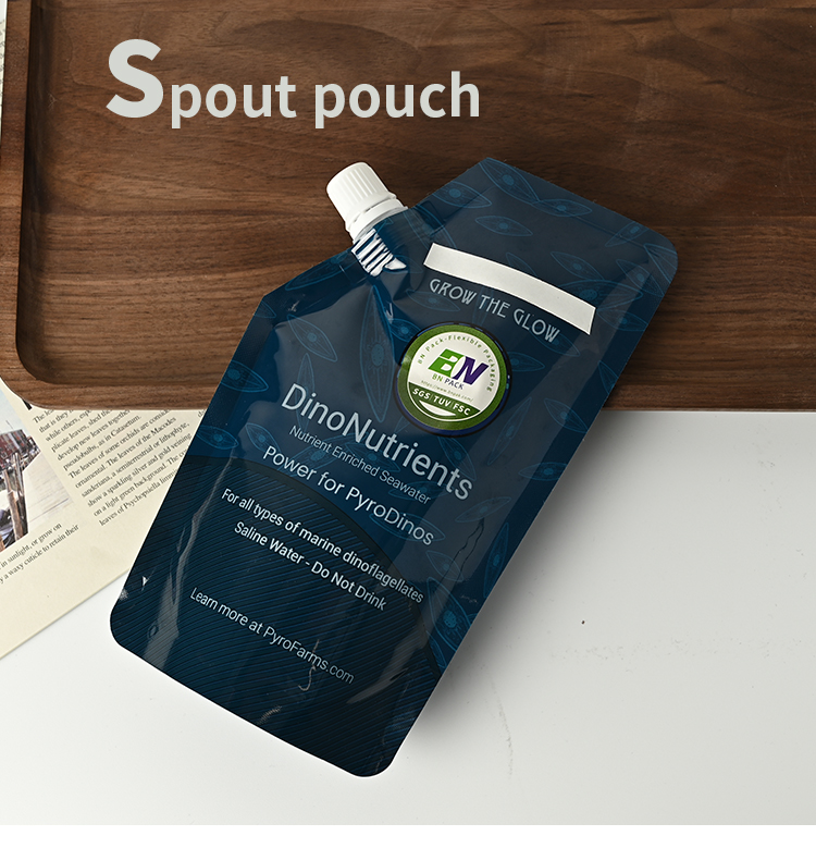 Never Leaking Customized Plastic Stand Up Spout Pouch For Liquid Water Juice Packaging