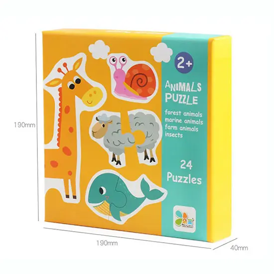 어린이 나무 동물 퍼즐 교육 학습 지그 소 장난감