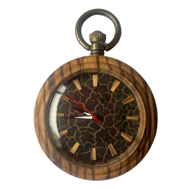 2025 Foreign Trade Hot-Selling Creative Antique Style Solid Wood Quartz Movement Pocket Watch