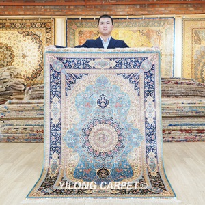 YILONG 4'x6' Handwoven Silk <strong>Carpet</strong> Hand Knotted <strong>Persian</strong> Design Home <strong>Carpet</strong> - Product Image 1
