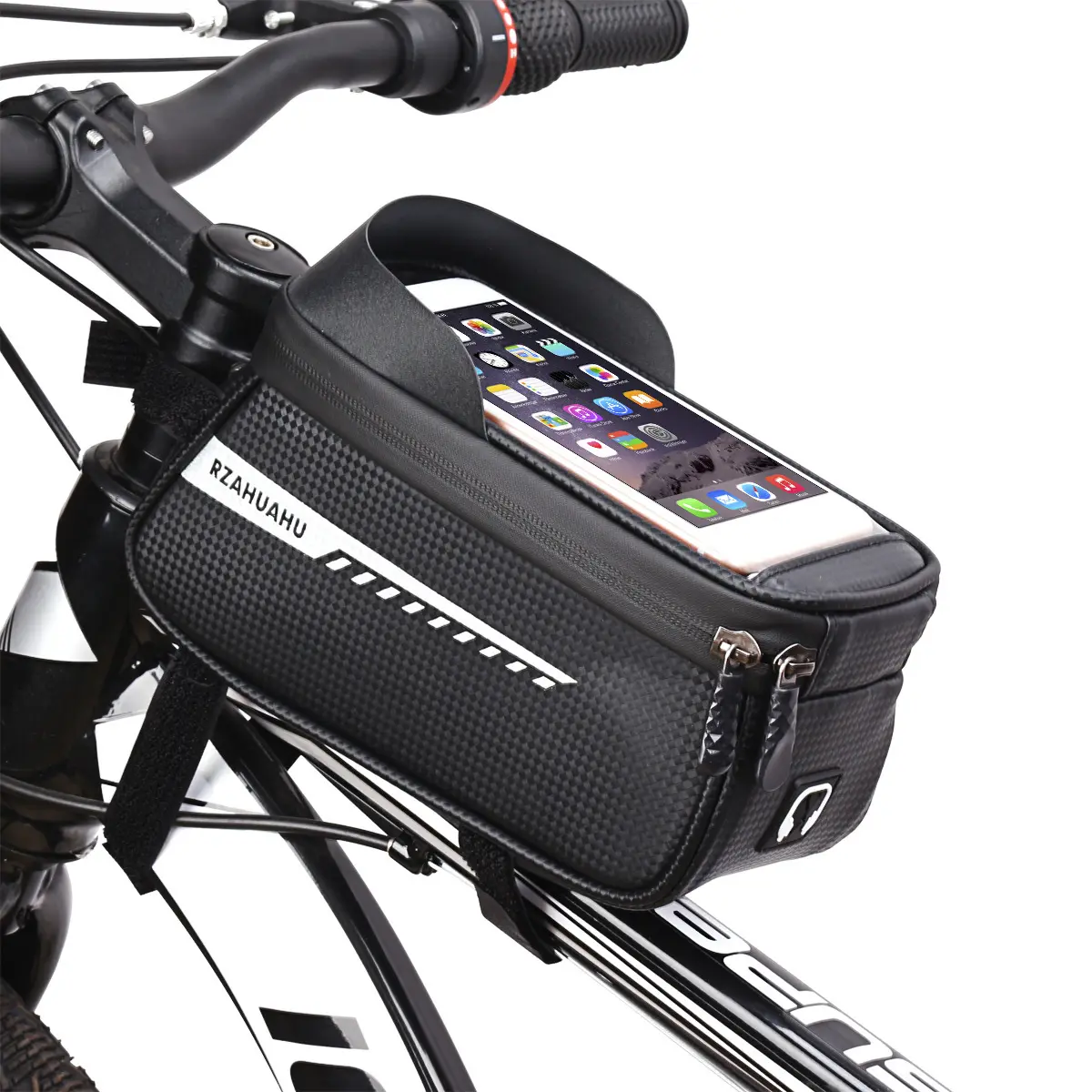 Bolsa de sillín impermeable para almacenamiento de bicicletas y ciclismo, compatible con teléfonos de menos de 6,0 pulgadas