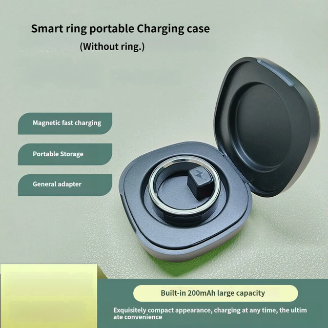 Portable Smart Ring Wireless Charging Case Smart Ring Storage Box Health Tracker Magnetic Fast Charge Charger House