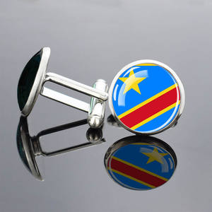 กระดุมข้อมือธงชาติแอฟริกาสำหรับผู้ชายของขวัญเครื่องประดับโลโก้ที่กำหนดเอง - Product Image 2