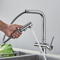 Robinet mitigeur de douche extractible de cuisine à 3 voies en acier inoxydable sans plomb ligne Premium robinet d'eau filtrante 3 en 1